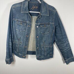 J. Jill Indigo Blue Denim Jacket with Button Front